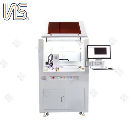 On-line five-axis glue dispenser behind furnace